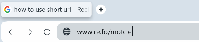 Saisir le lien court dans la barre d'adresse sans ajouter d'espace