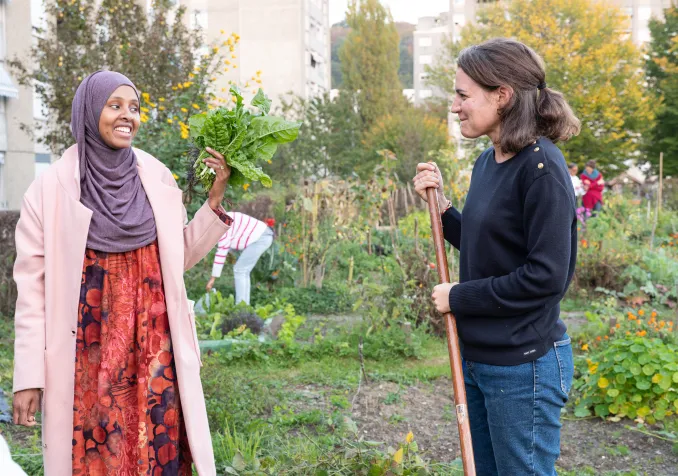 Crédit : Rachel Molinié - Tandem qui se rencontre au jardin de Praz-Séchaud à Lausanne
